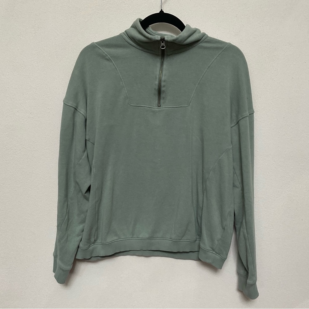 American Eagle Ahh-Mazingly Soft Sage Green Quarter Zip Size Small Lounge Comfy